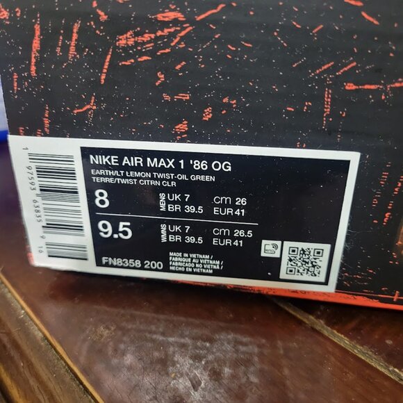 Nike Air Max 1 '86 OG Camo BW Big Window Bubble FN8358-200 8 Earth Brown Green - Picture 12 of 16